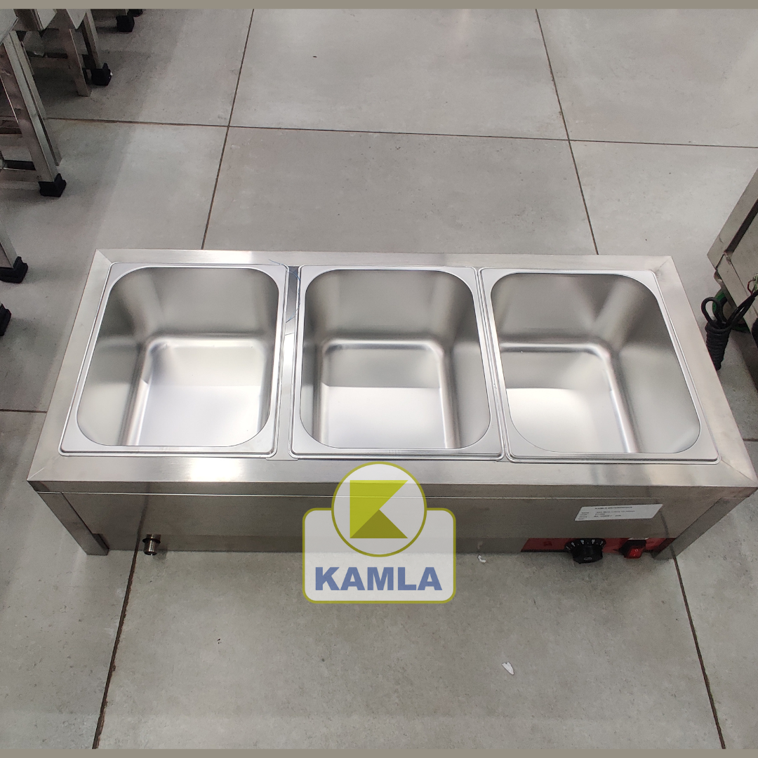 Stainless Steel Bain Marie 3 Pans 1/2 - 150 mm
