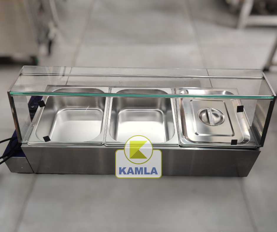 Bain Marie 3 Pans 1/2-100mm with Glass